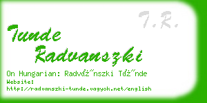 tunde radvanszki business card